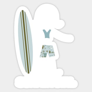 Funny Womens Surfing Design Sticker